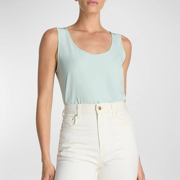 St. John Scoop Neck Ribbed Tank in Mint Green Women’s Size Large - Picture 1 of 7
